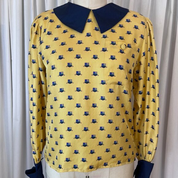 Vintage Frank Young for Neiman Marcus Silk Blouse - Picture 1 of 7